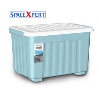 SPACEXPERT 加厚塑料收納箱 68L特大號藍色